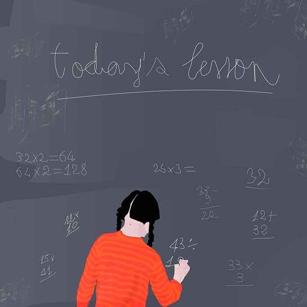 At the blackboard